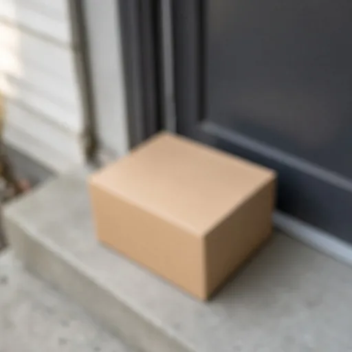 Blurry photo of a box next to a door